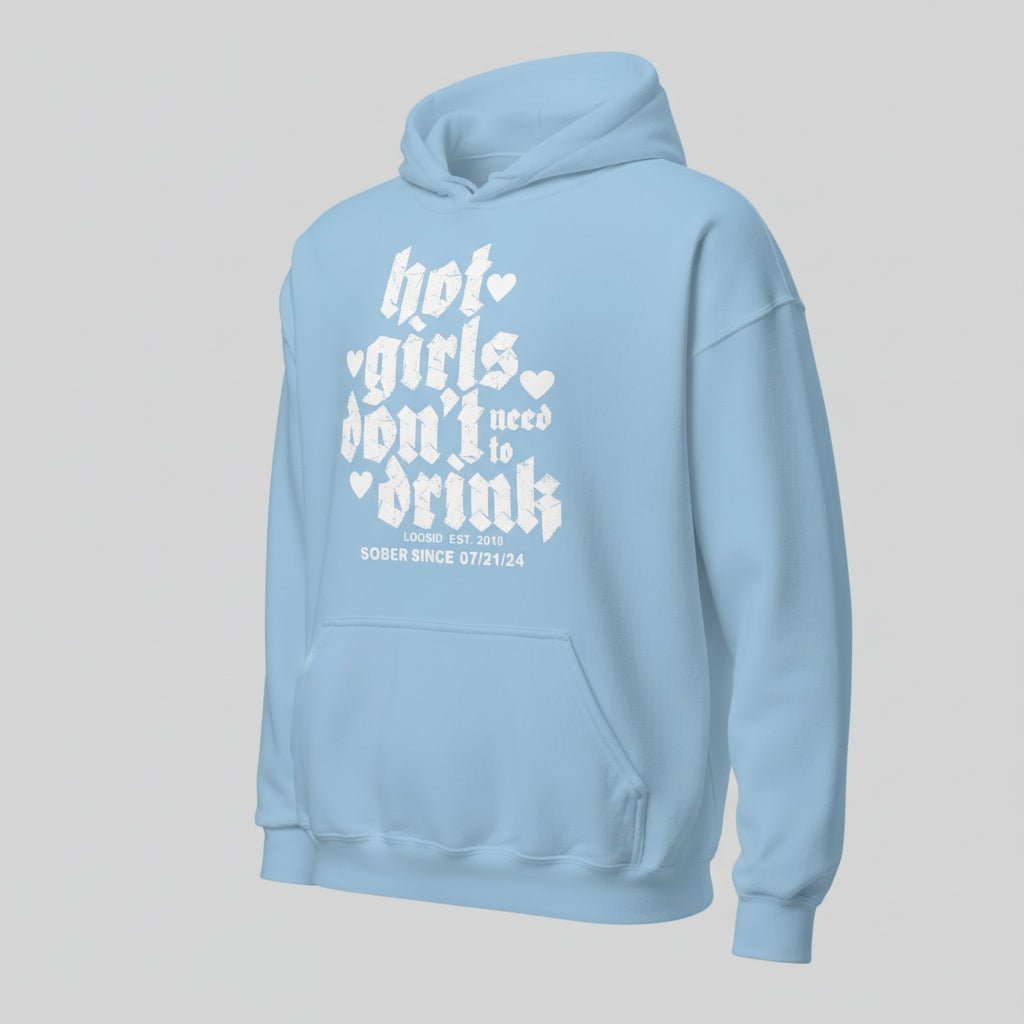 Hot Girls Don't Drink Recovery Hoodie back view (view 27)