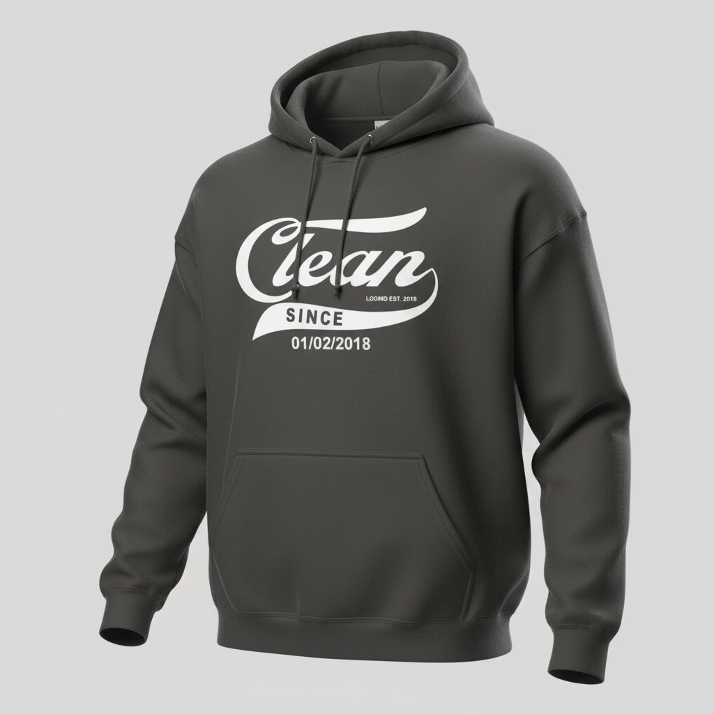 Clean Since Hoodie with Date Recovery Hoodie back view (view 57)