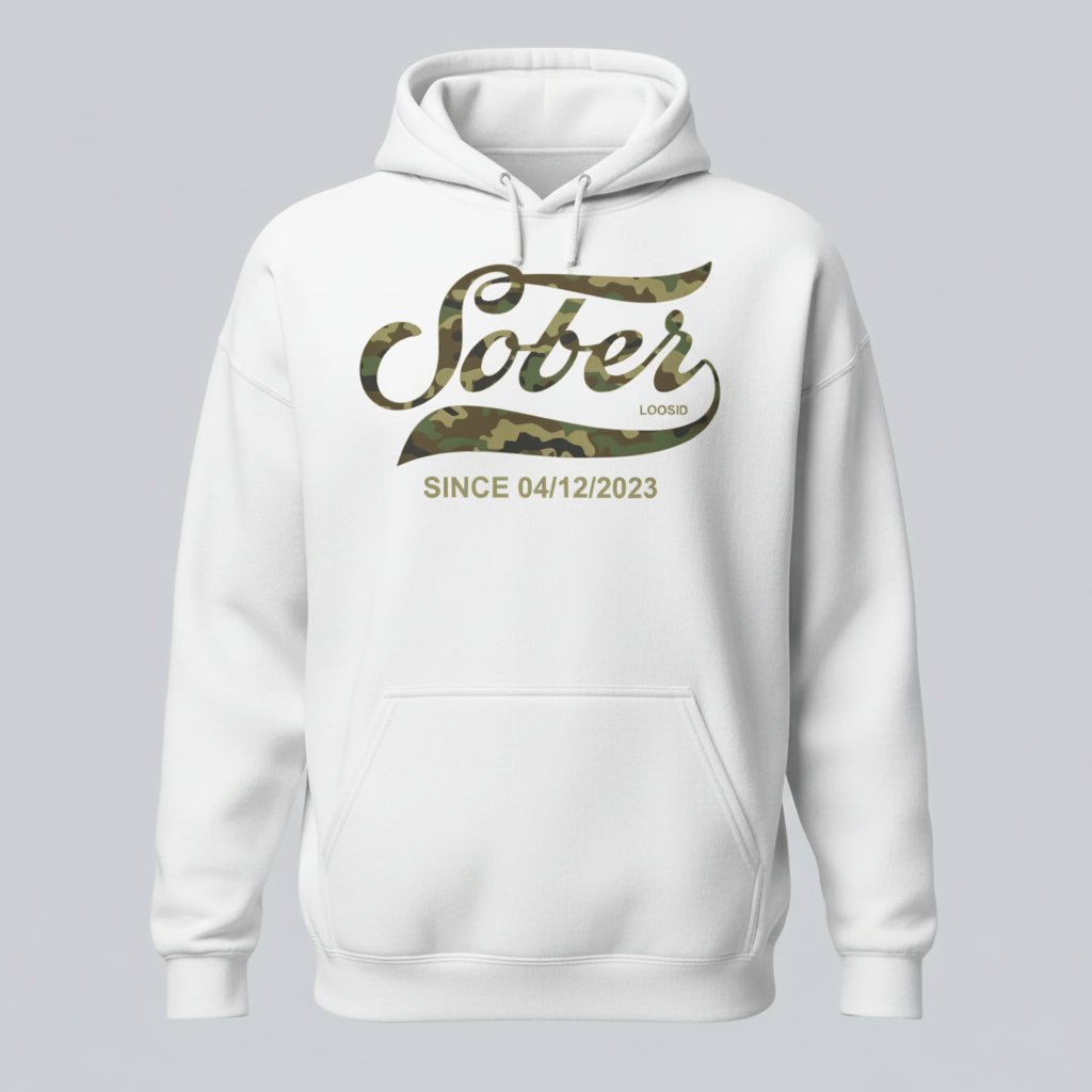 Sober Since Camo Recovery Hoodie packaging detail (view 28)