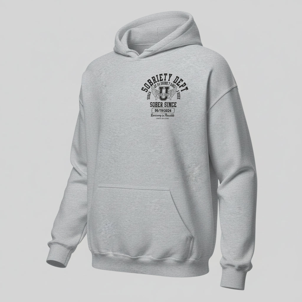 Sobriety Dept Recovery Hoodie graphic detail (view 24)