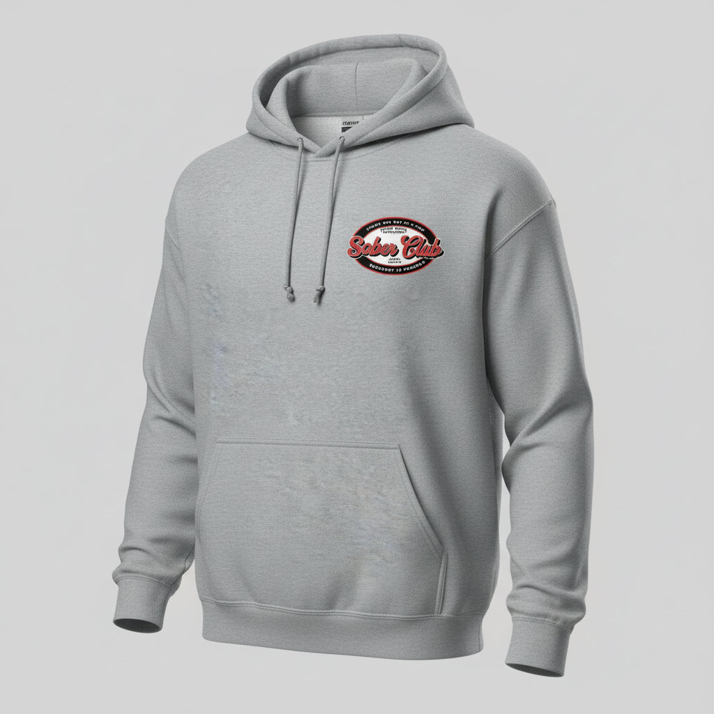 Sober Club Badge Recovery Hoodie graphic detail (view 14)
