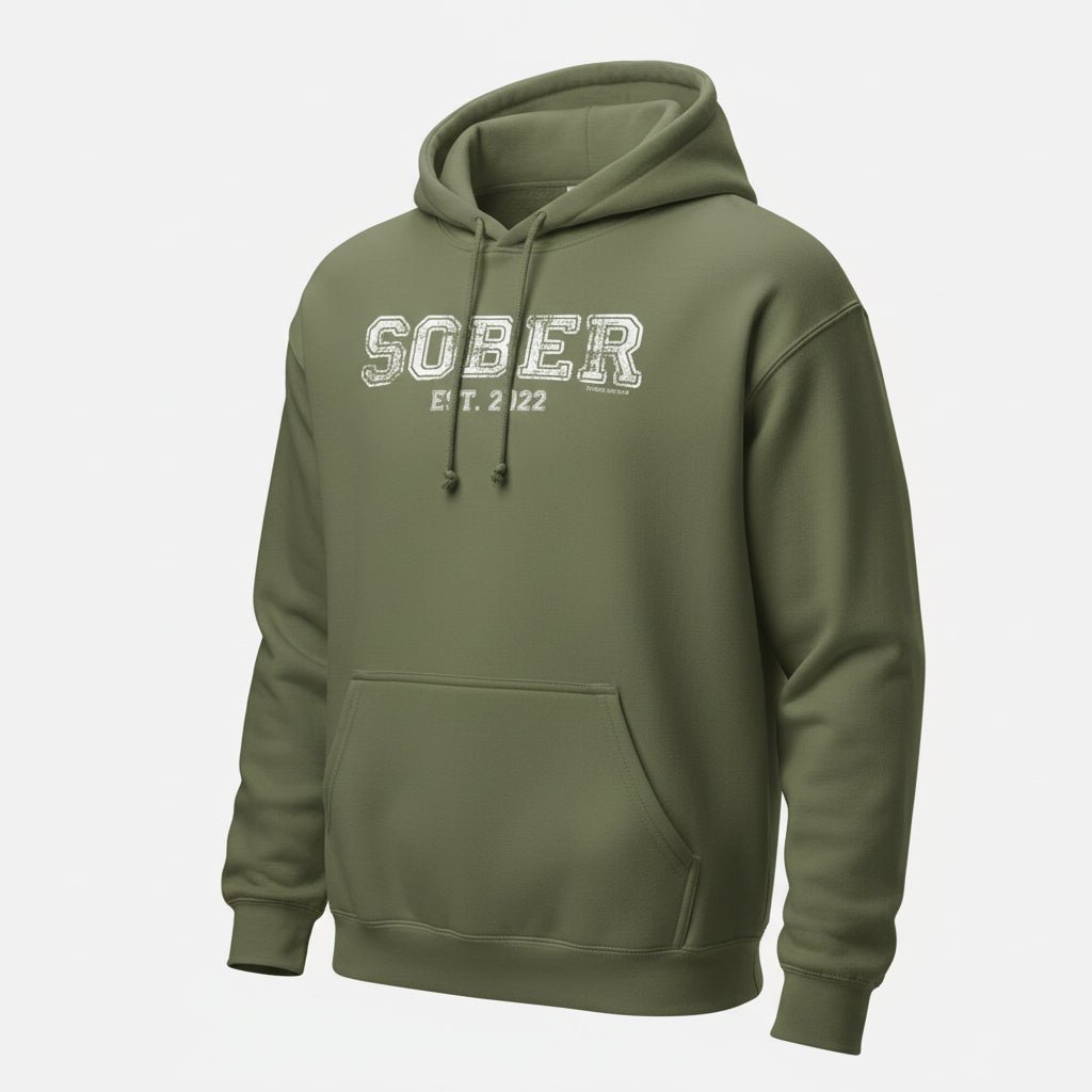 Sober Est. Hoodie w Personalized Sobriety Year Recovery Hoodie side view (view 16)