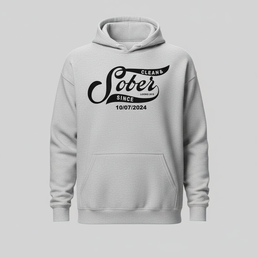 Sober Since Recovery Hoodie back view (view 37)