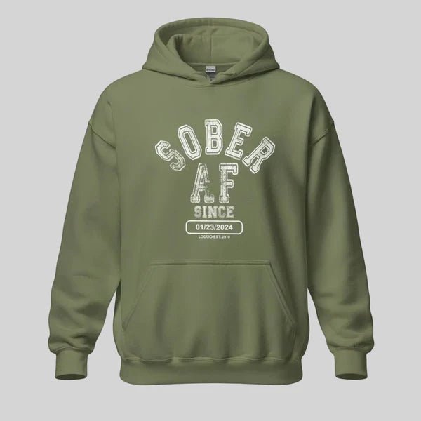 Sober AF Since Recovery Hoodie packaging detail (view 18)
