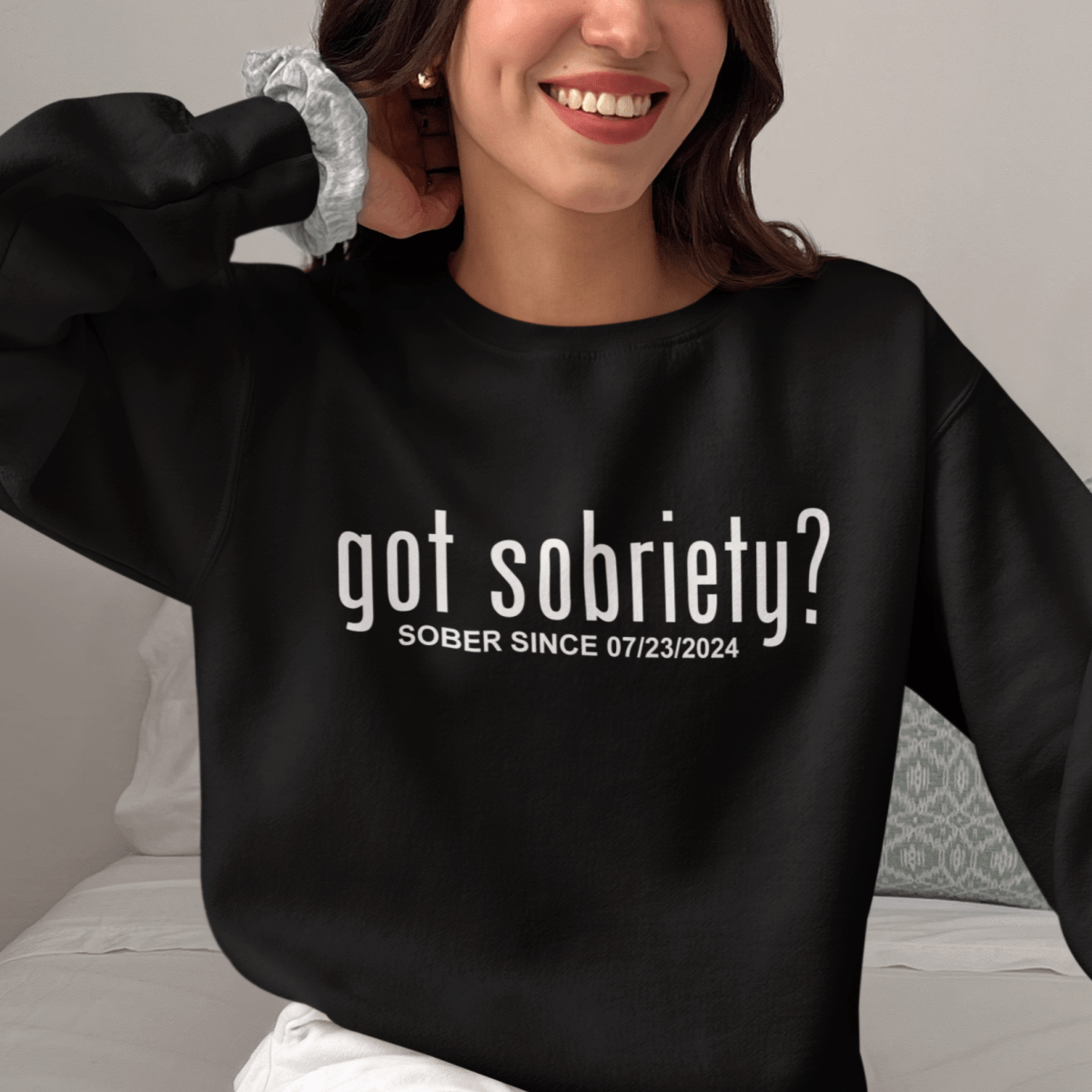 Got Sobriety Recovery Hoodie close-up view (view 2)