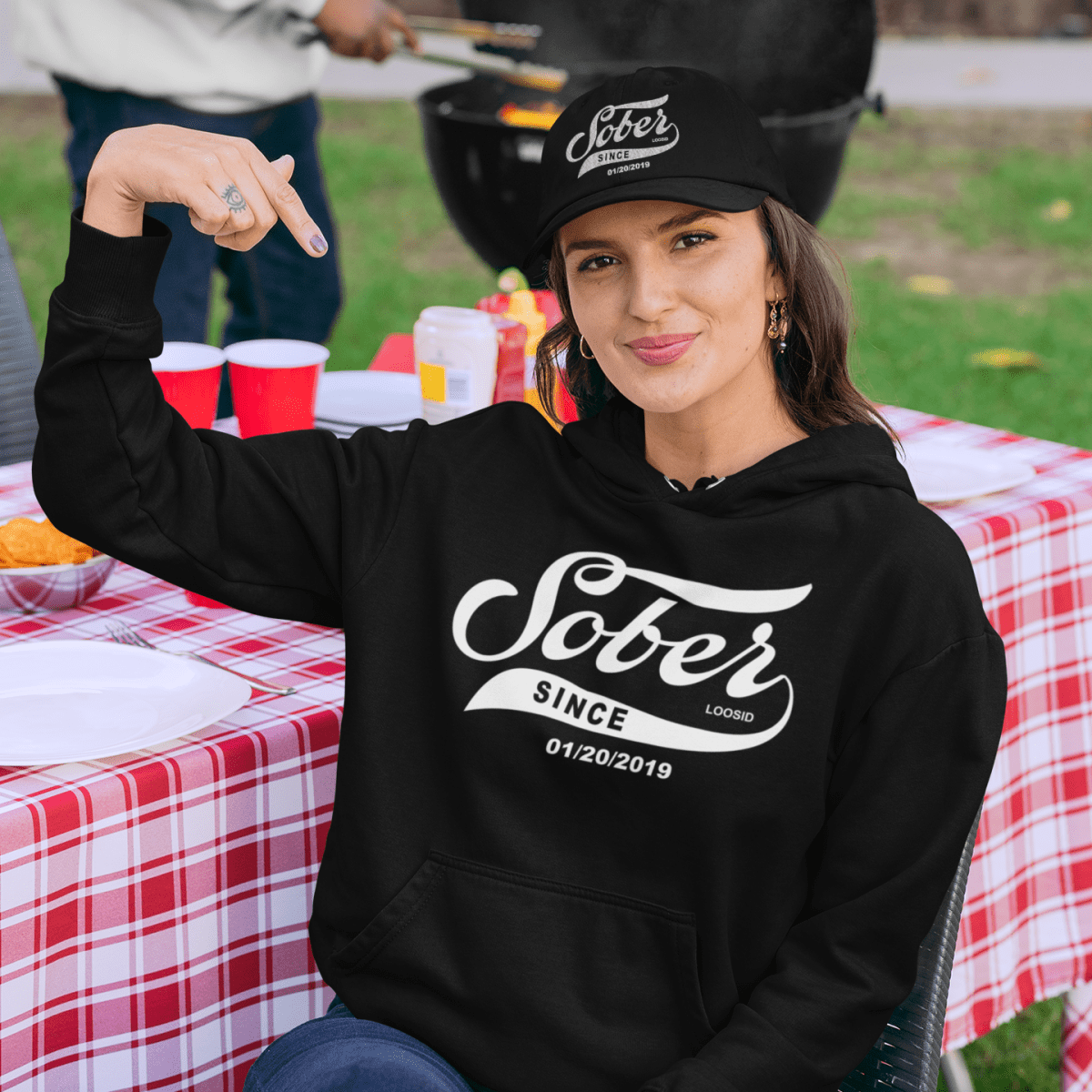 Loosid Sober Since Recovery Hoodie featuring the design