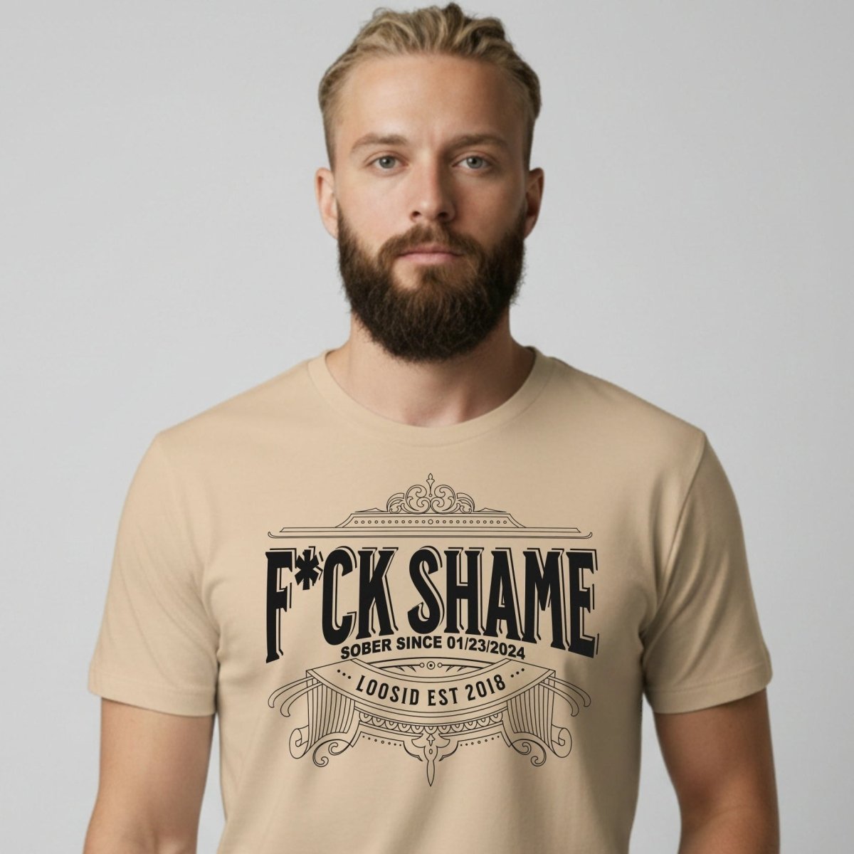 F*ck Shame Sober T Shirt graphic detail (view 24)
