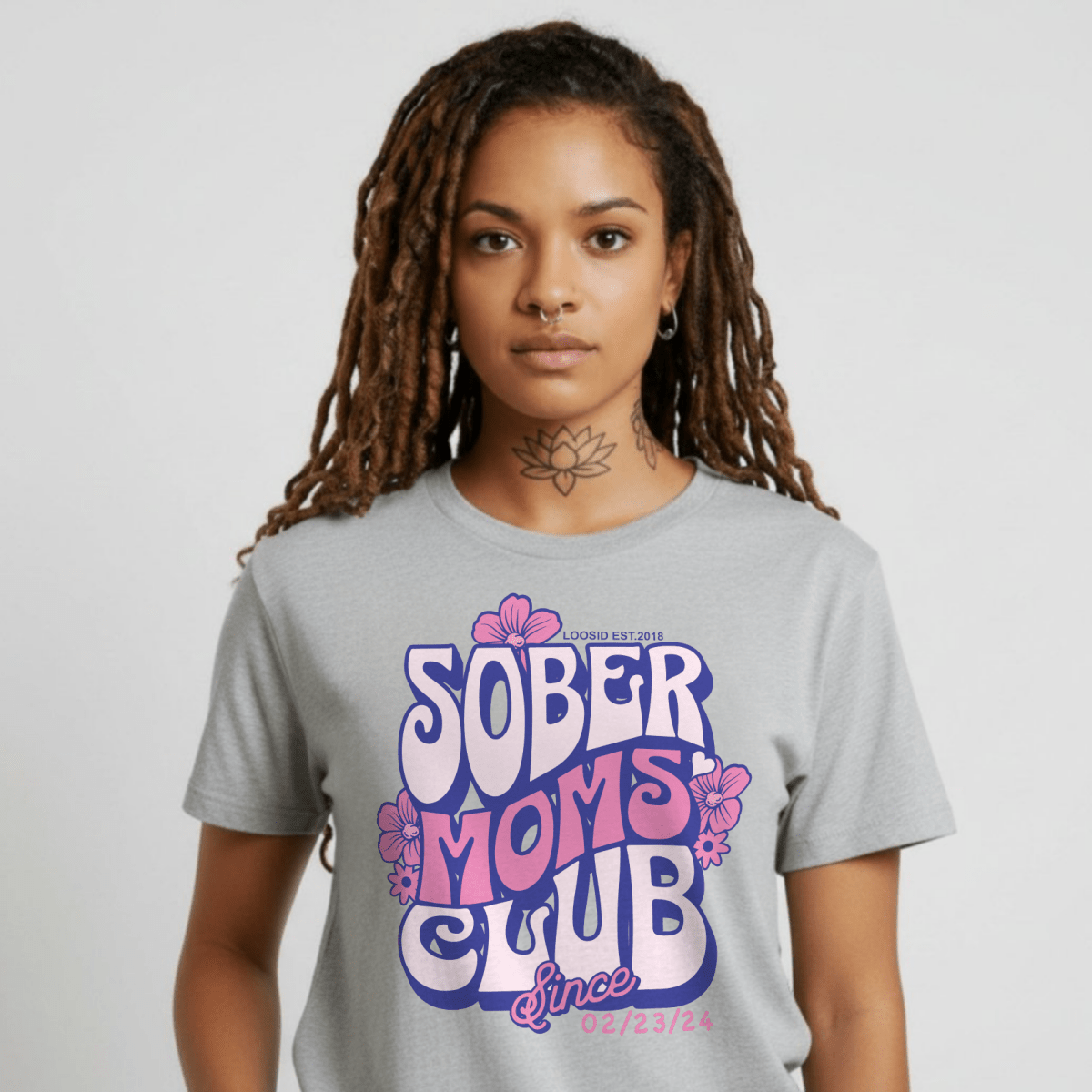 Sober Moms Sober T Shirt flat lay styled image (view 13)