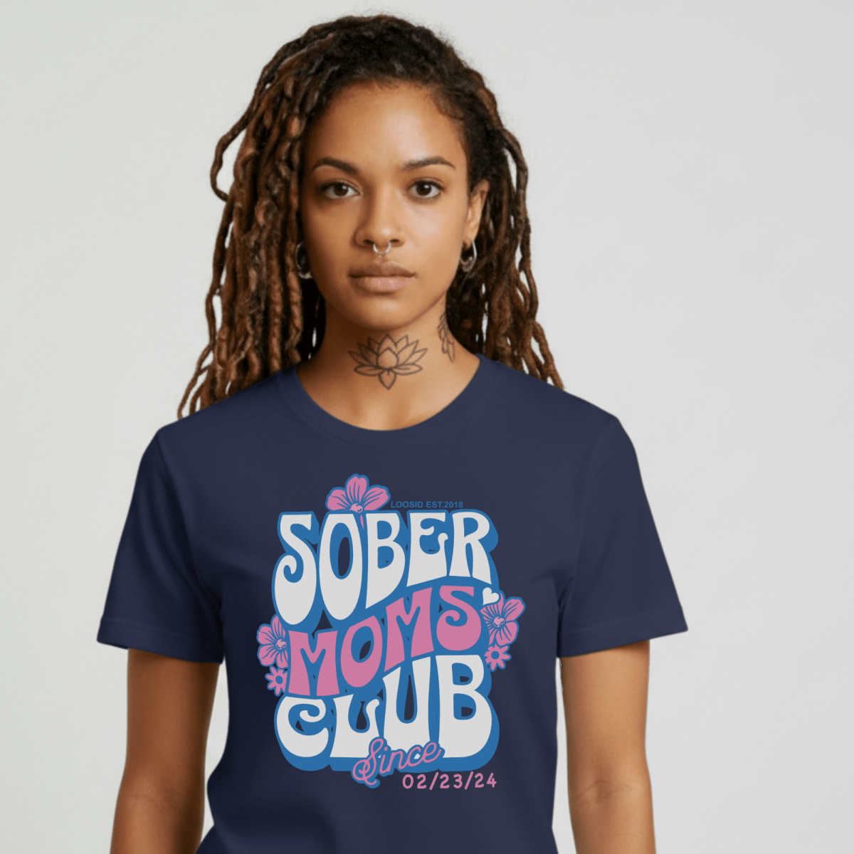 Sober Moms Sober T Shirt back view (view 7)