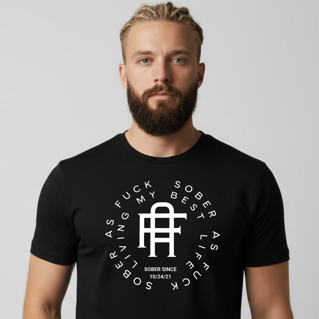Living My Best Life Sober T Shirt side view (view 6)