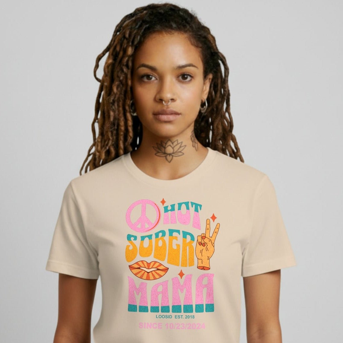 Hot Sober Mama Sober T Shirt close-up view (view 22)