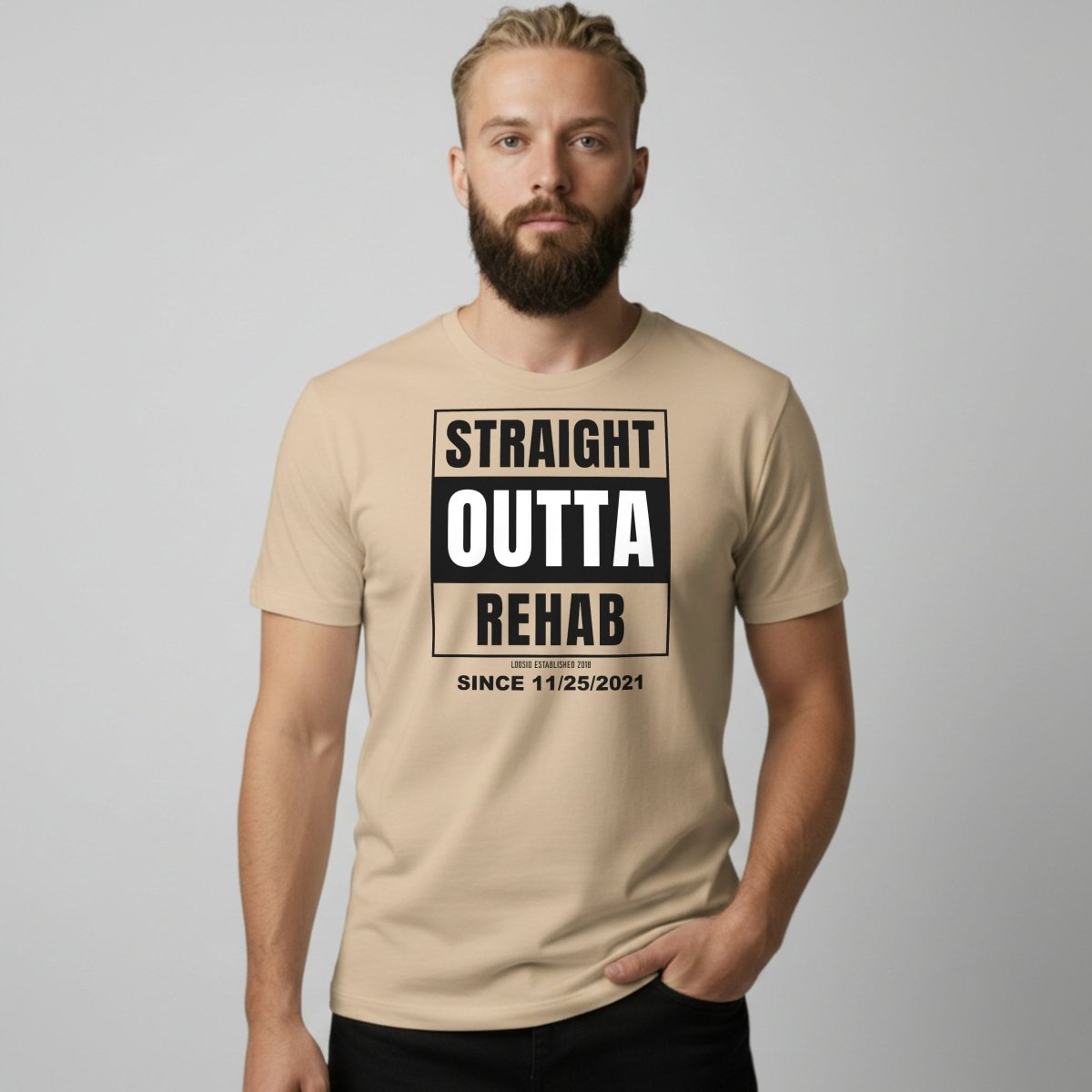 Straight Outta Rehab Sober T Shirt lifestyle view (view 25)