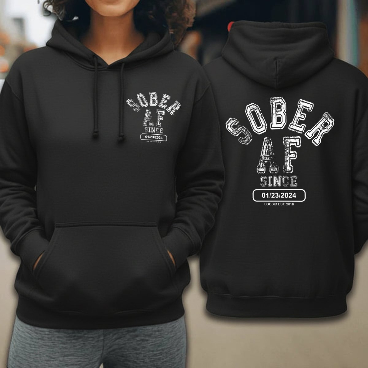 Loosid Sober AF Recovery Hoodie featuring the design