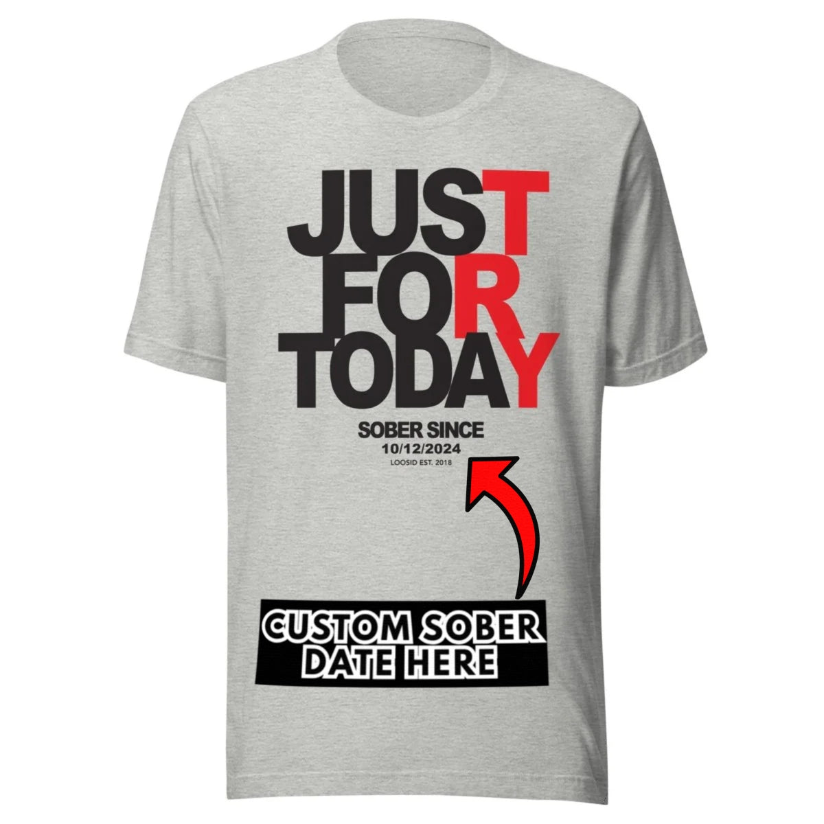 Just Try For Today Sober T Shirt side view (view 16)