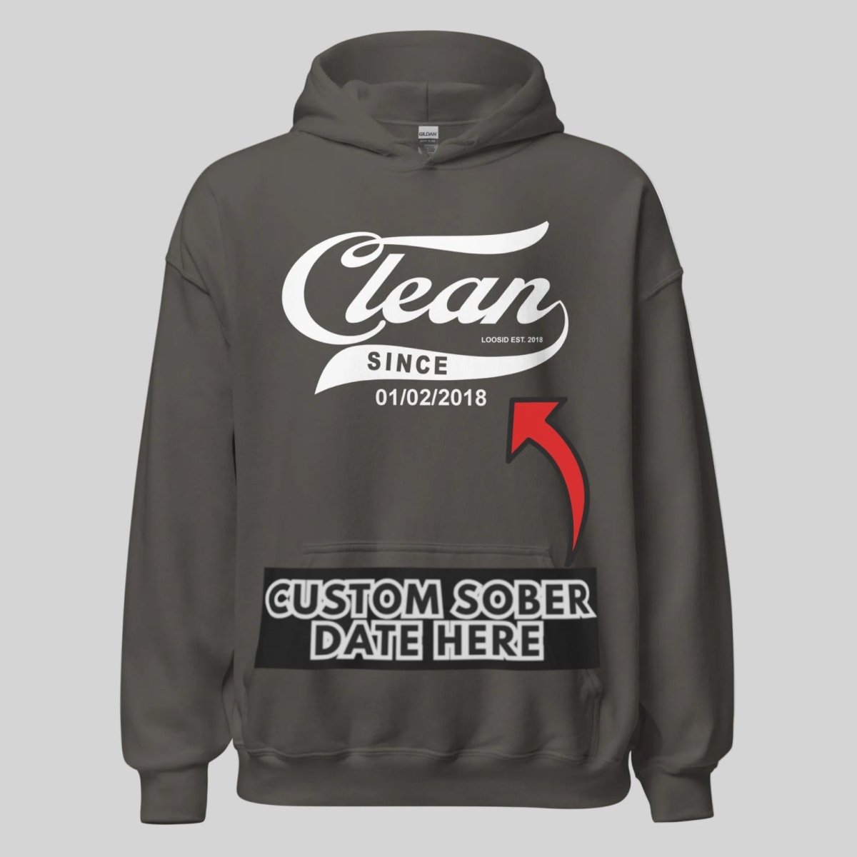 Clean Since Recovery Hoodie back view (view 37)
