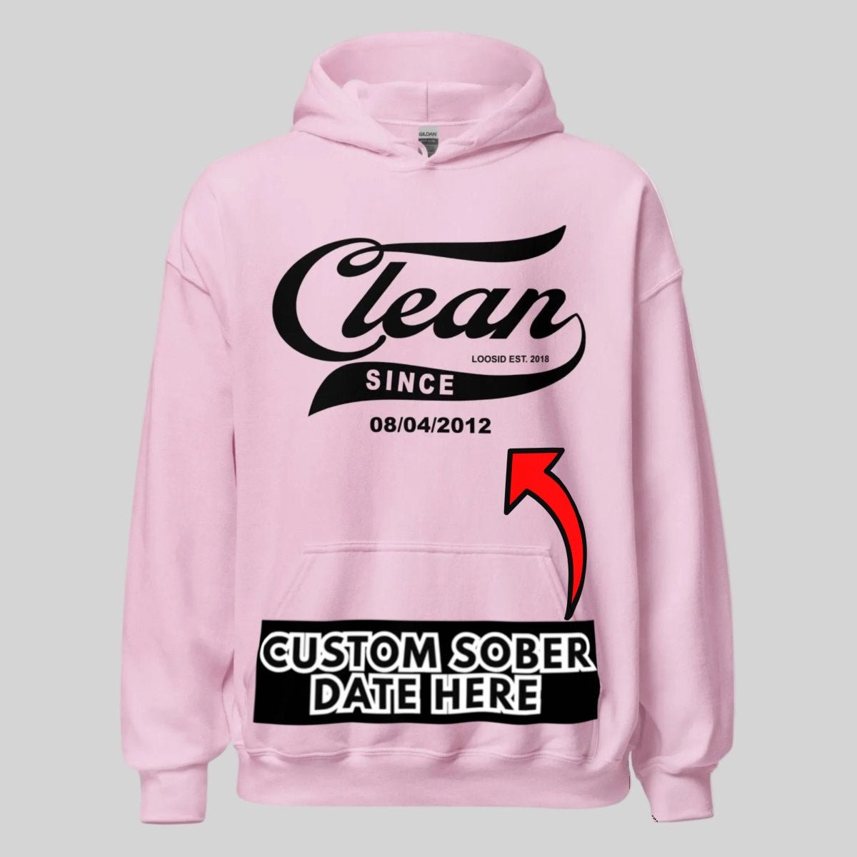 Clean Since Recovery Hoodie lifestyle view (view 35)