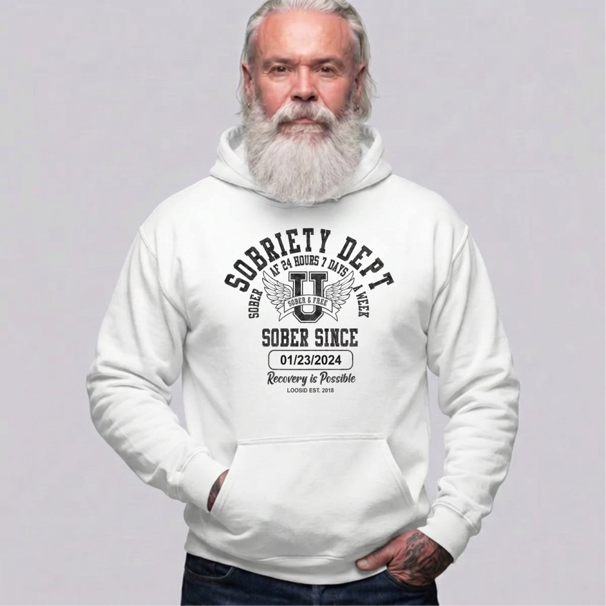 Recovery Hoodie | Men's Sobriety Dept 24/7 Hoodie