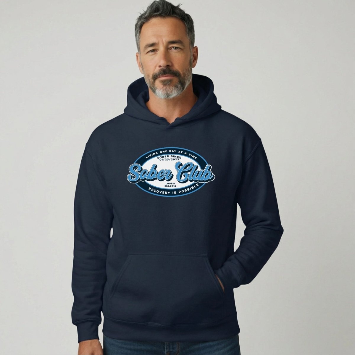 Sober Club Badge Recovery Hoodie side view (view 16)
