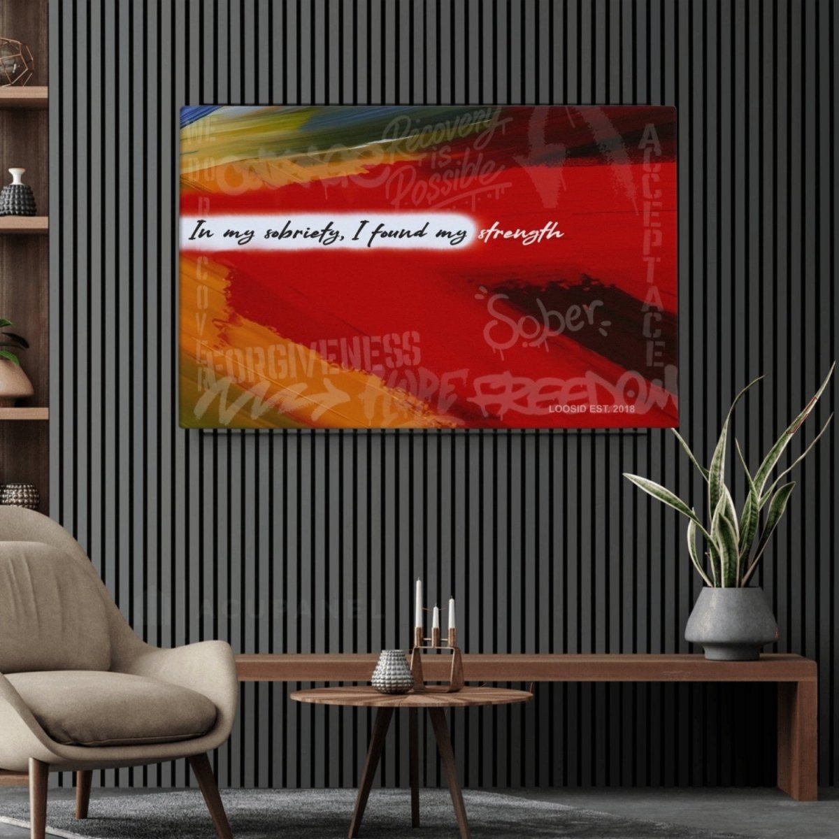 Sobriety Art | I Found My Strength Inspirational Canvas Wall Decor
