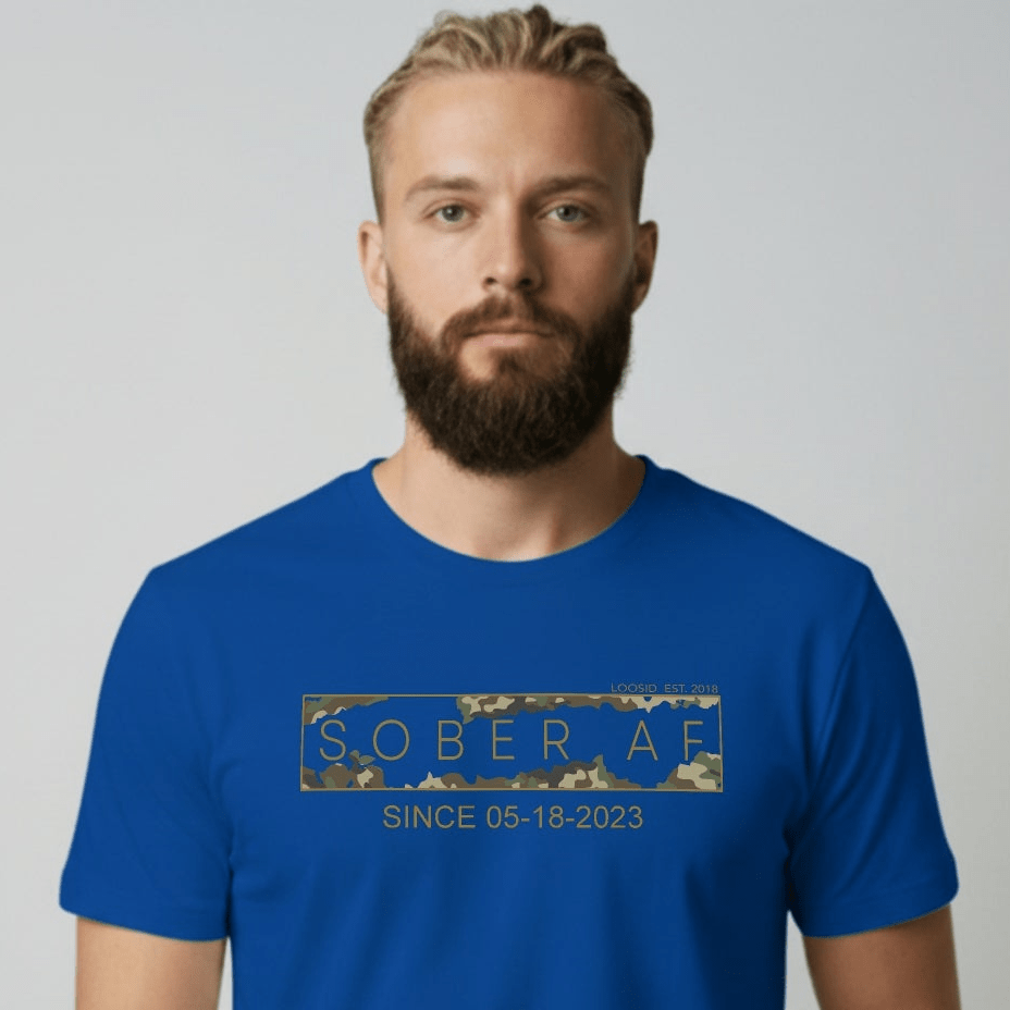 Sober AF Camo Sober T Shirt lifestyle view (view 35)