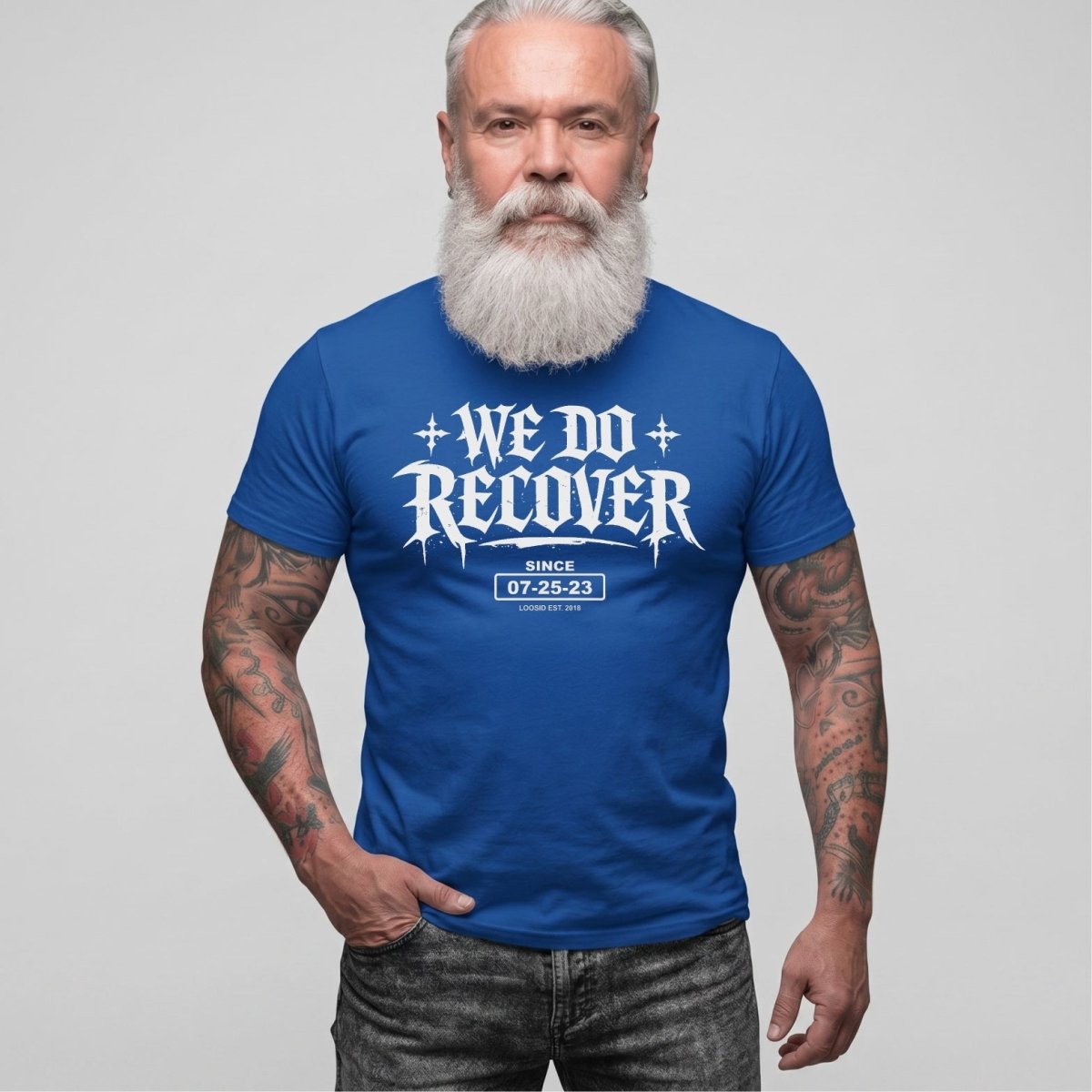 We Do Recover Sober T Shirt side view (view 16)