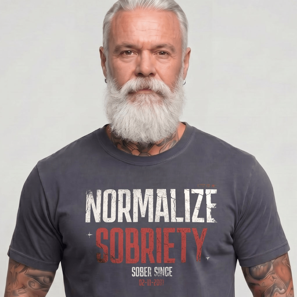 Washed Normalize Sobriety Unisex garment dyed Sober T Shirt side view (view 6)