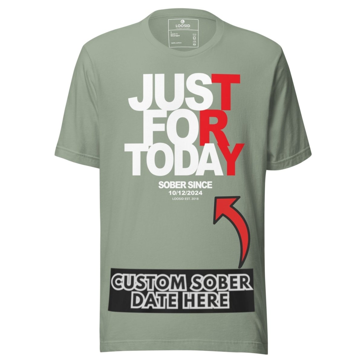 Just Try For Today Sober T Shirt packaging detail (view 28)