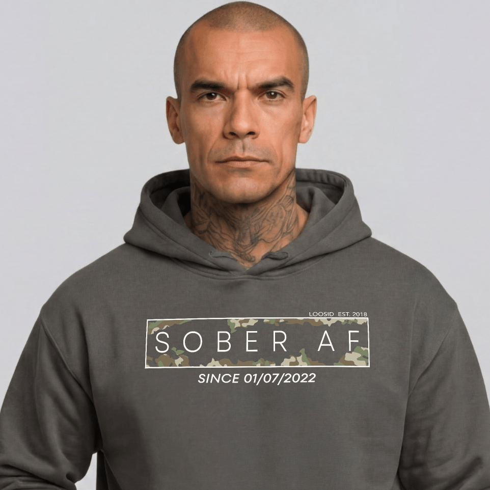 Recovery Hoodie | Men's Sober AF Camo Hoodie