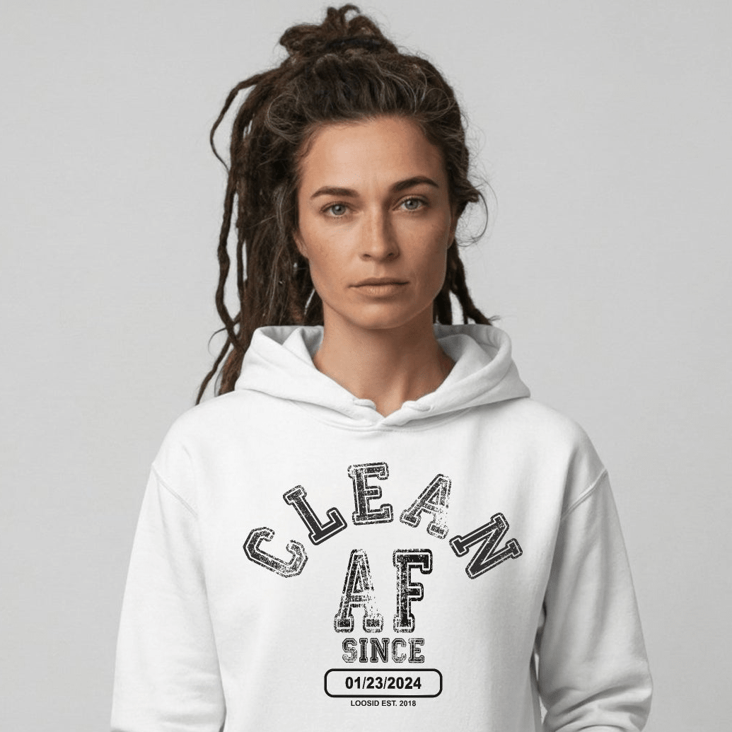 Clean AF Since Recovery Hoodie back view (view 27)