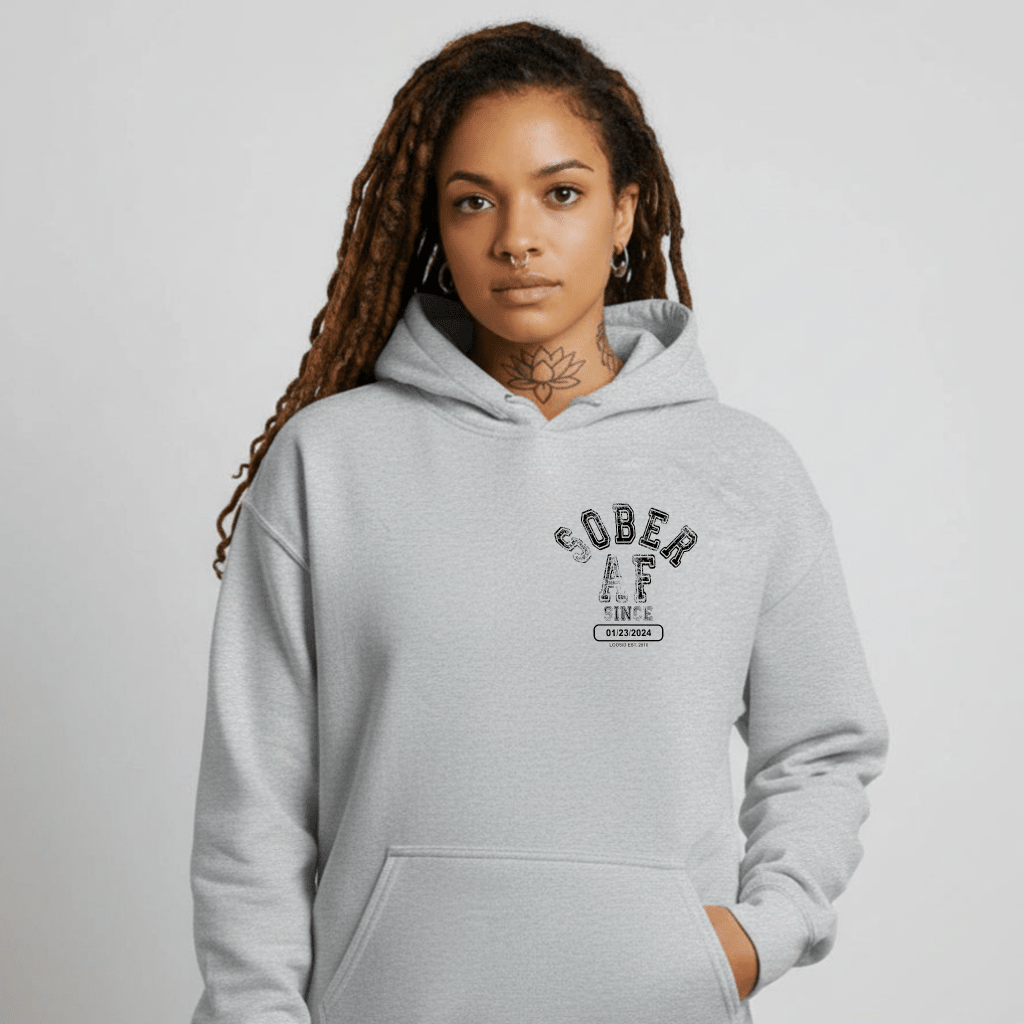 Sober AF Recovery Hoodie graphic detail (view 24)