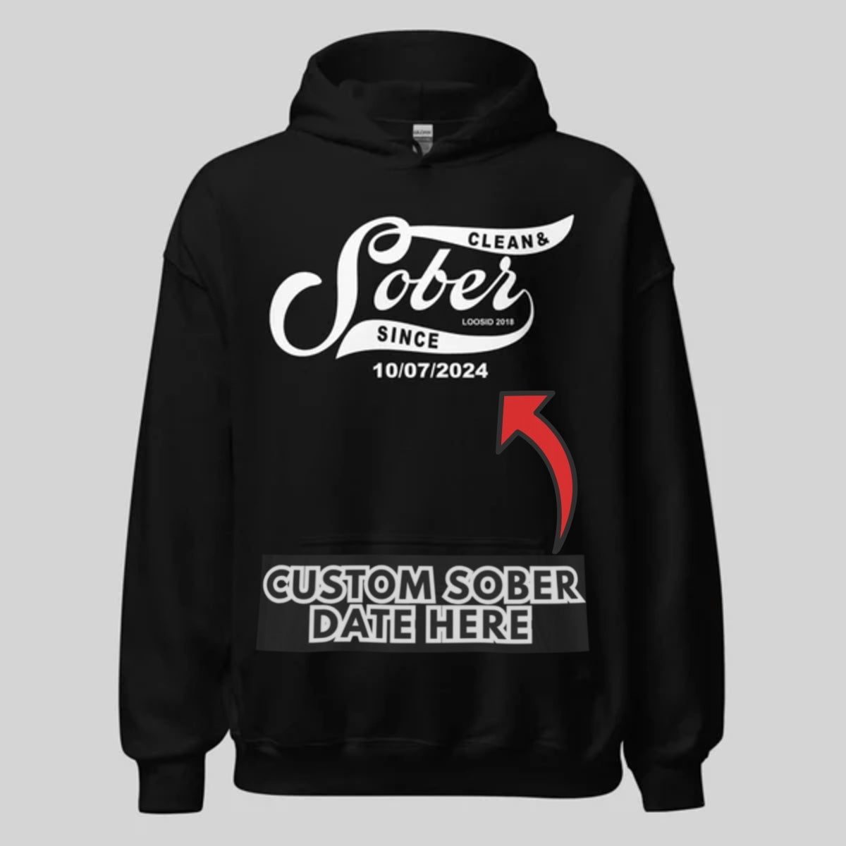 Sober Since Recovery Hoodie packaging detail (view 8)