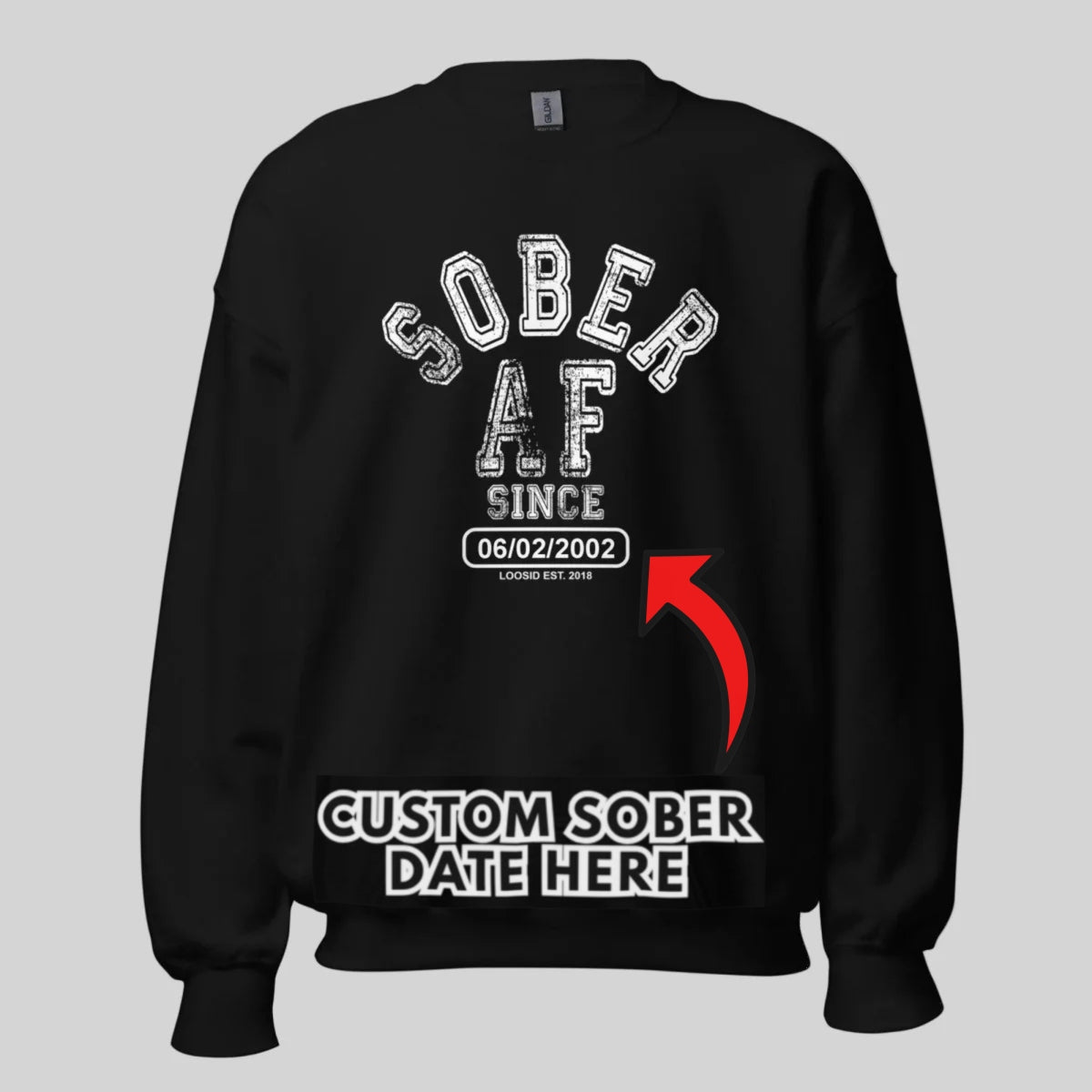 Sobriety Recovery Hoodie back view (view 7)