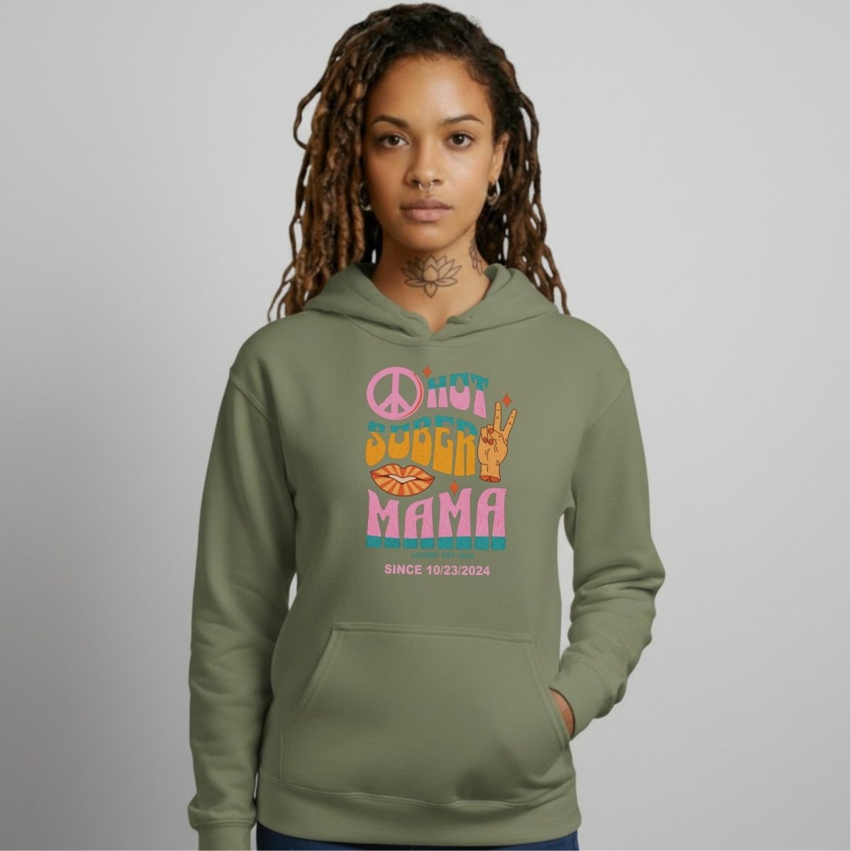 Hot Sober Mama Recovery Hoodie lifestyle view (view 25)