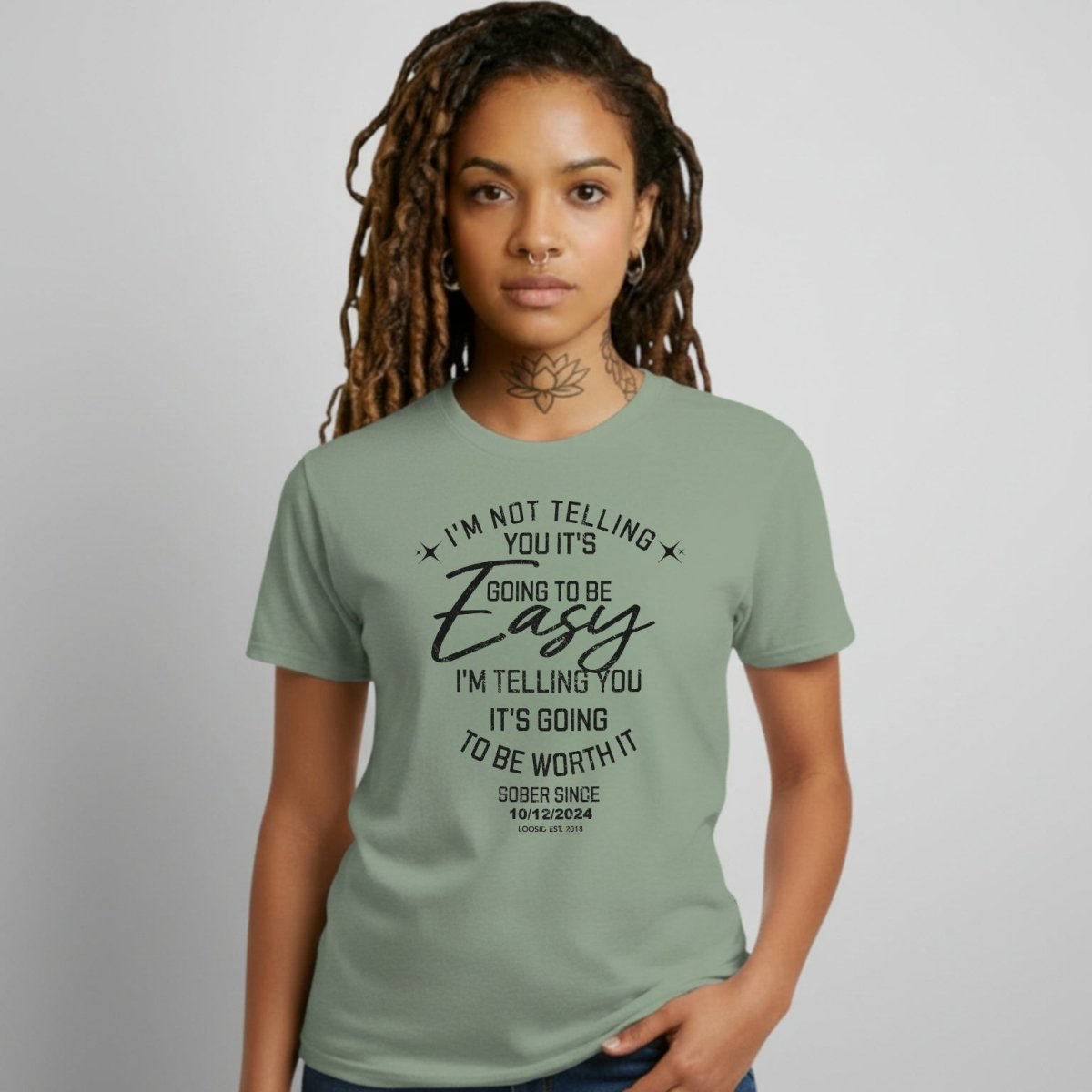Im Not telling Sober T Shirt flat lay styled image (view 23)