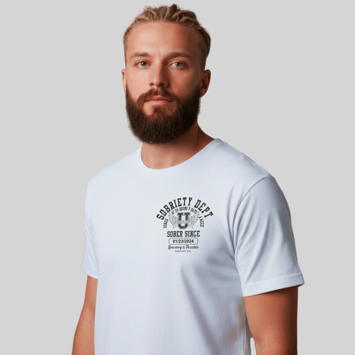 Sobriety Dept 24 7 Sober T Shirt featuring the design (view 11)