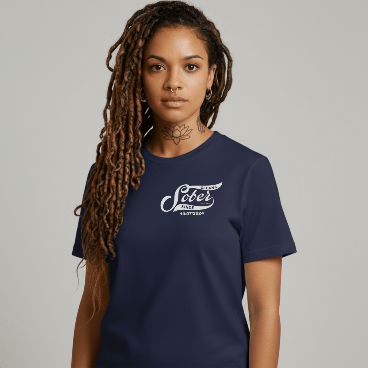 Sober Since Sober T Shirt back view (view 7)