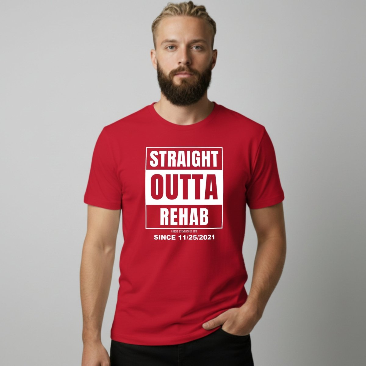 Straight Outta Rehab Sober T Shirt side view (view 16)