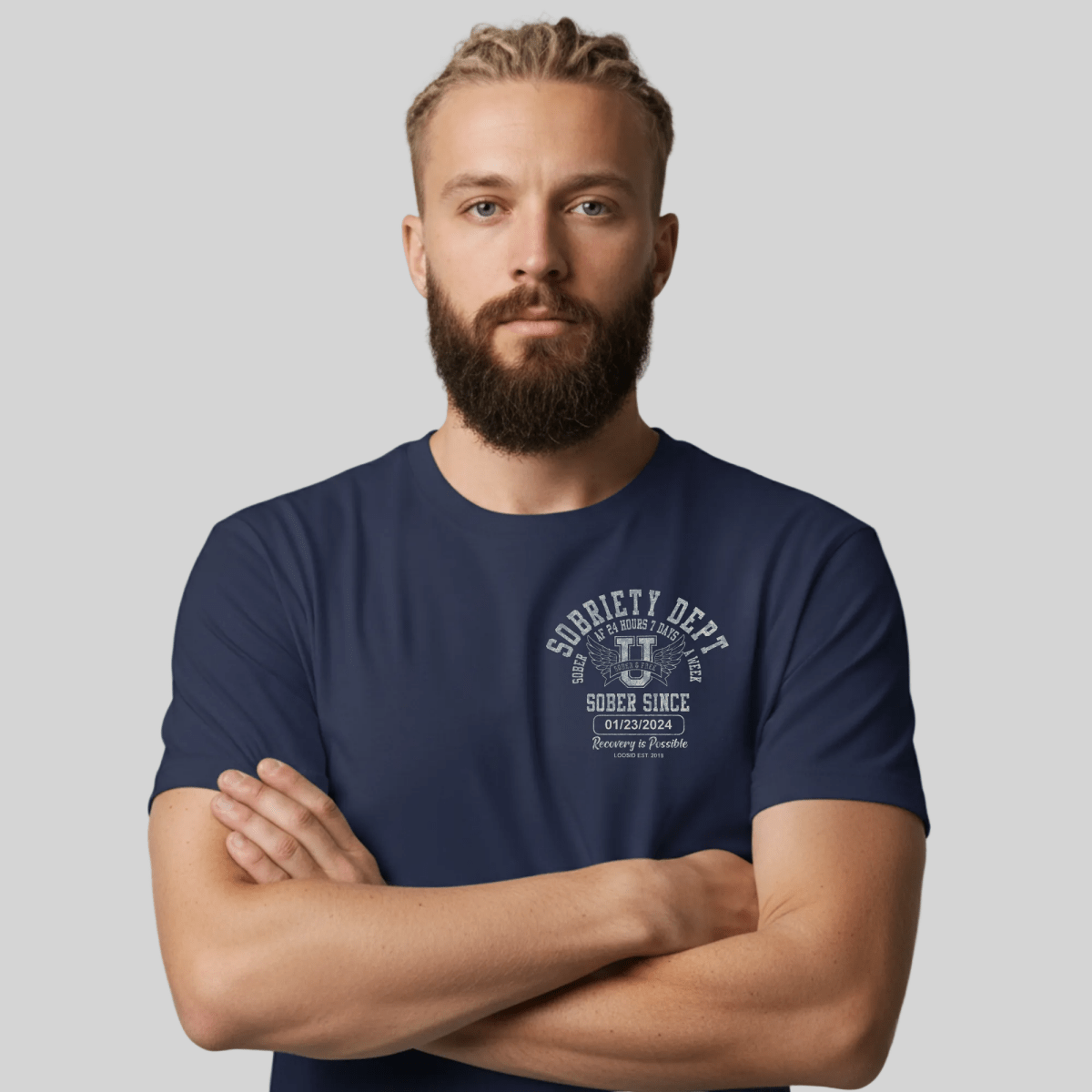 Sobriety Dept 24 7 Sober T Shirt back view (view 7)