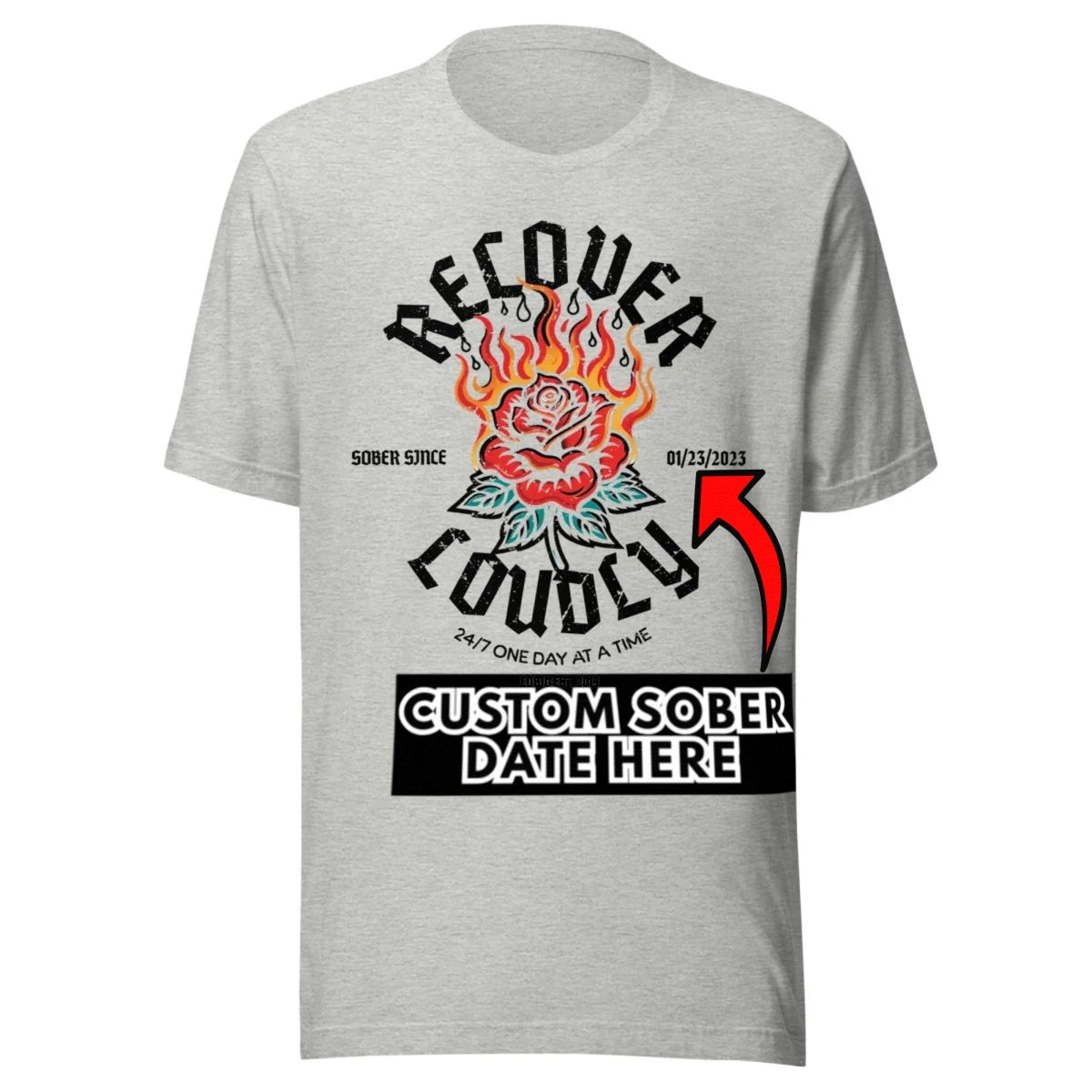 Recover Loudly Sober T Shirt fit detail (view 19)