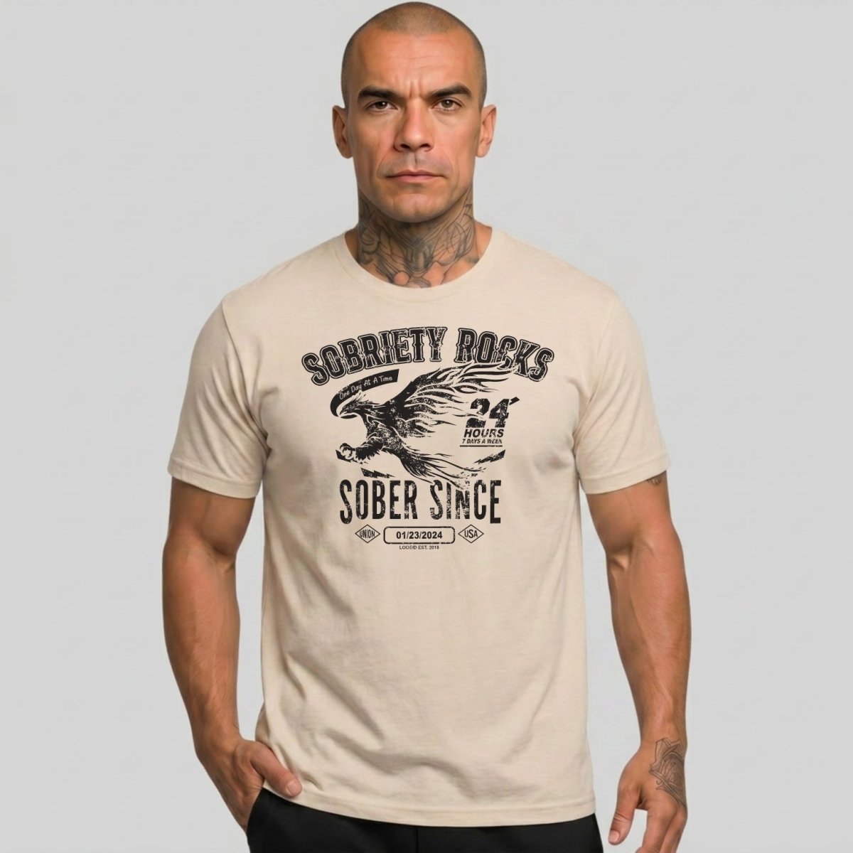 Sober Since Sober T Shirt close-up view (view 22)