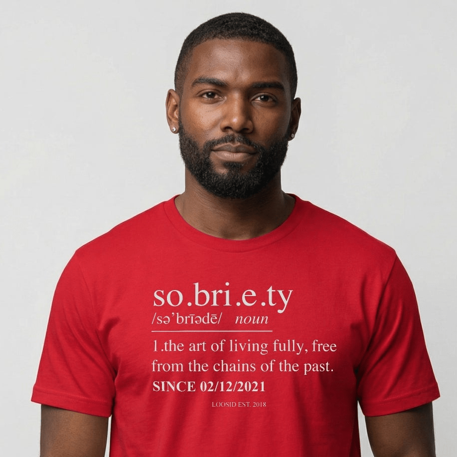 Sober T Shirt | Sobriety Definition Men's Graphic Tee for Recovery