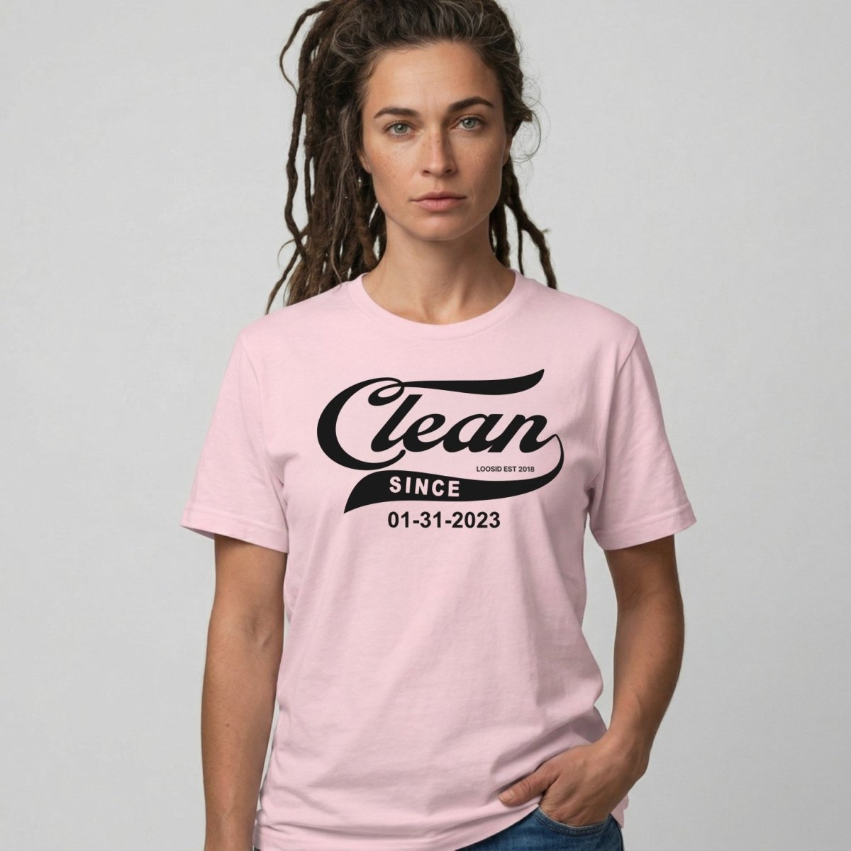 Clean Since Sober T Shirt lifestyle view (view 15)