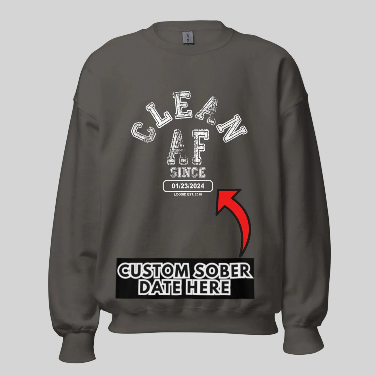 Clean AF Since Sobriety Recovery Hoodie featuring the design (view 11)
