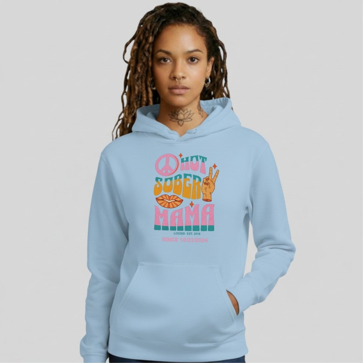 Hot Sober Mama Recovery Hoodie product photo (view 30)
