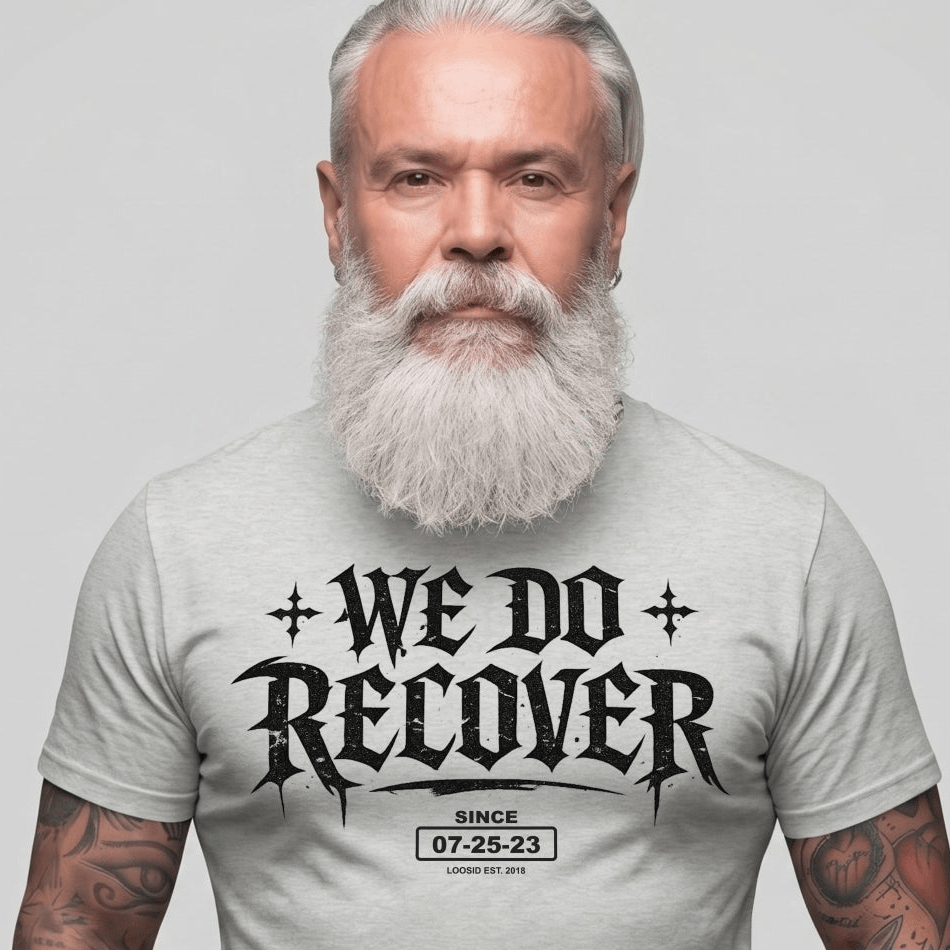 We Do Recover Sober T Shirt graphic detail (view 24)