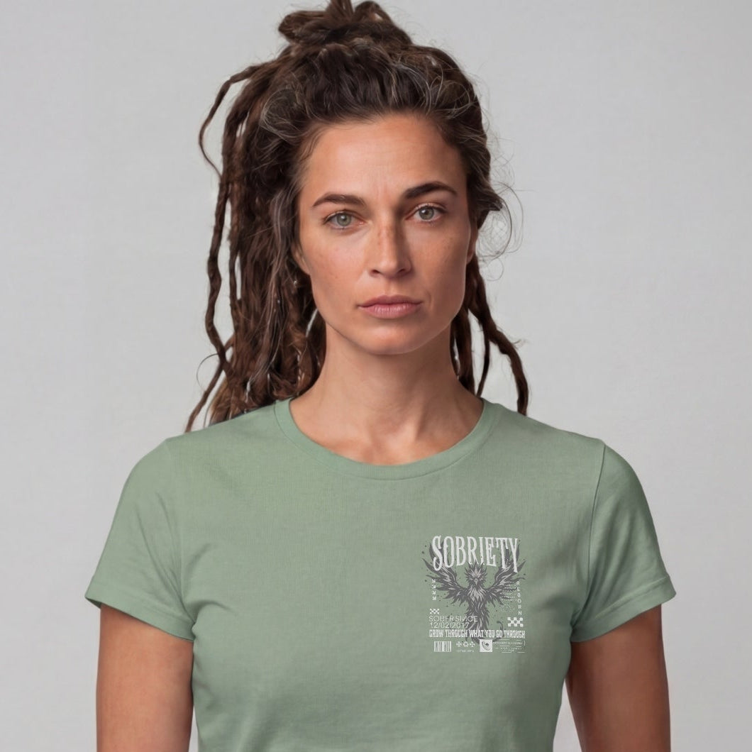 Phoenix Reborn Recovery Limited-Edition Women's T-Shirt with Sobriety Date