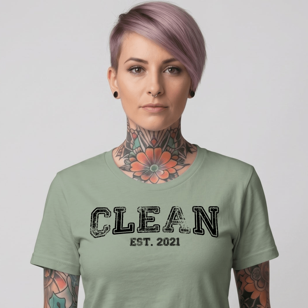 Clean EST. Sober T Shirt close-up view (view 12)