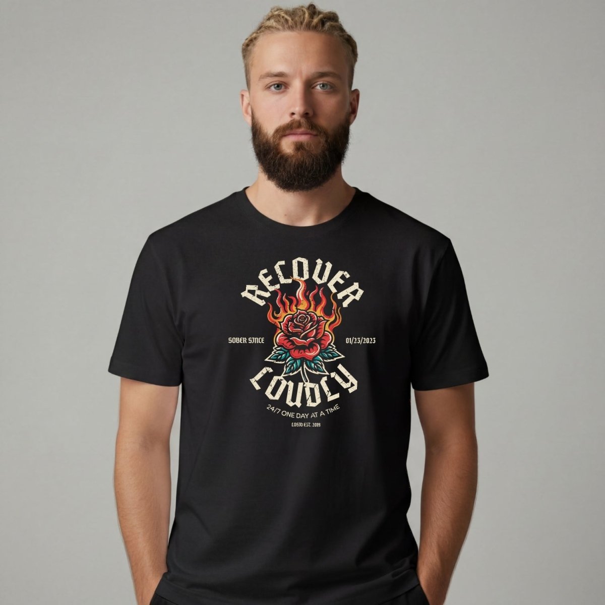 Sober T Shirt | Men's Recover Loudly Tee
