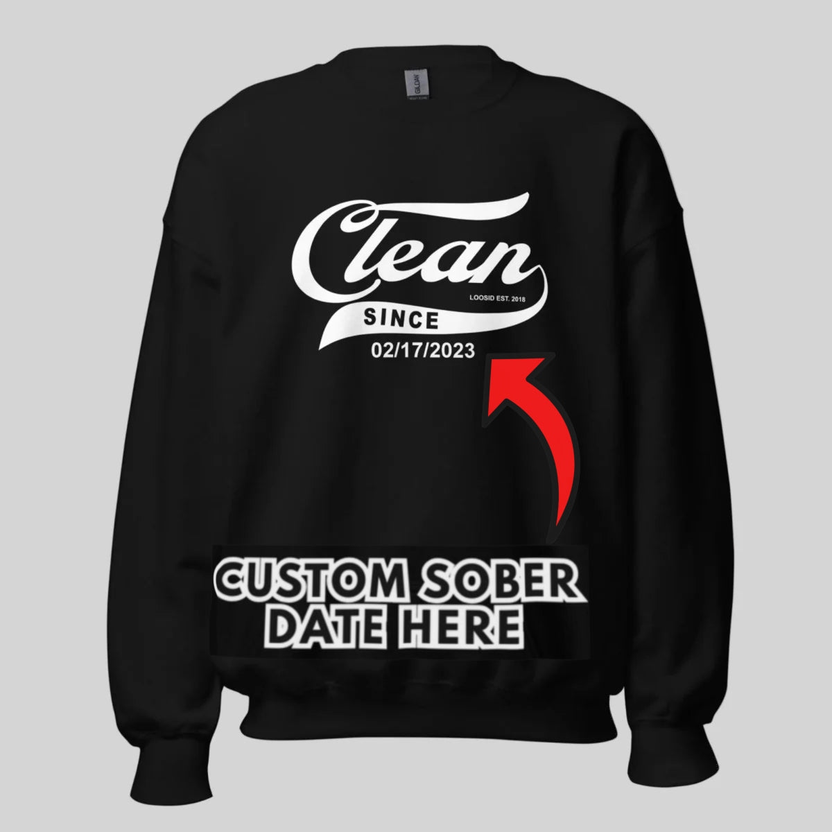 Clean Since Recovery Hoodie back view (view 7)