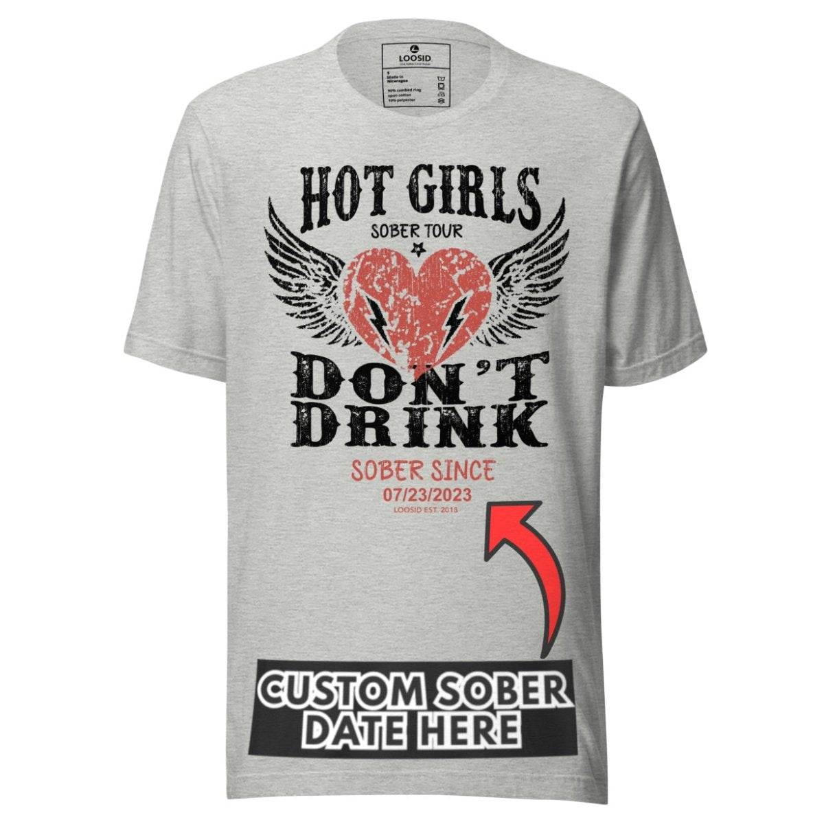 Hot Girls Sober T Shirt fit detail (view 19)